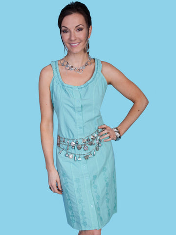 Scully Womens Spaghetti Strap Mint 100% Cotton S/L Dress M