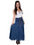 Scully Cantina Collection Skirt Dark Blue 100% Cotton Vertical Full Length