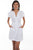 Scully Womens Cap Sleeve Button Front White 100% Cotton S/S Dress