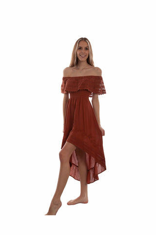 Scully Womens Ginger 100% Cotton Oversize Lace S/L Dress M