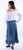 Scully Womens Ruffle Hi Lo Dark Blue 100% Cotton Skirt