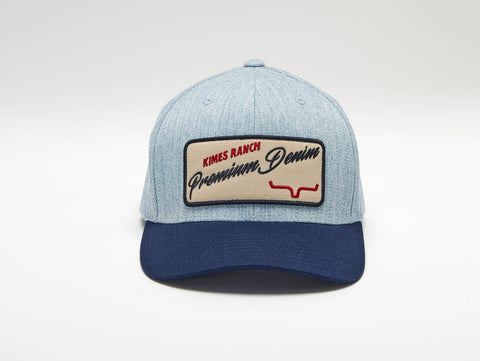 Kimes Ranch Unisex Premium Denim Blue Heather Wool Baseball Cap Hat