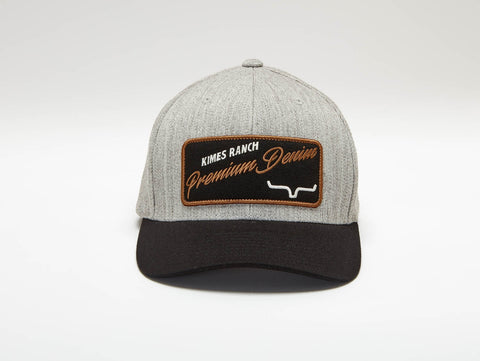 Kimes Ranch Unisex Premium Denim Grey Heather Wool Baseball Cap Hat