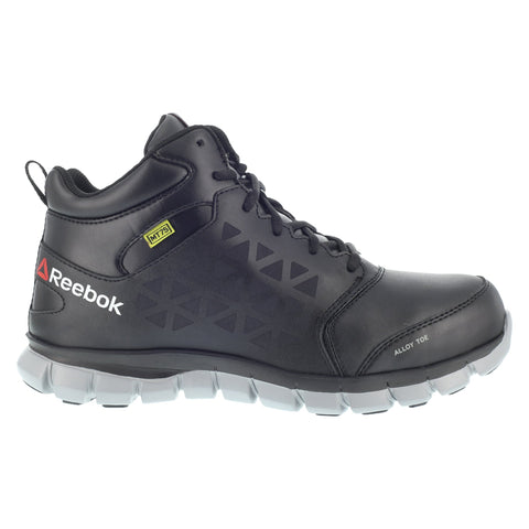 Reebok Mens Black Leather Work Boots AT MetGuard SR Lace-Up 8 W