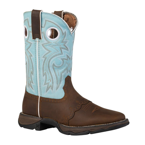 Lady Rebel by Durango Womens Powder Blue Leather Saddle Cowboy Boots