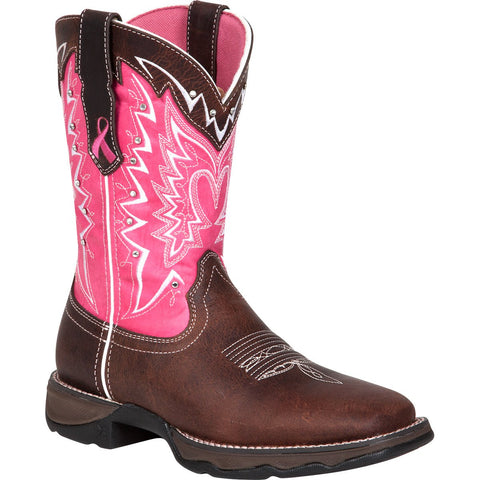 Durango Womens Pink Leather Breast Cancer Western Cowboy Boots
