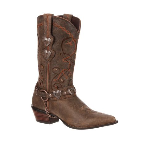 Crush by Durango Womens Dusk to Dawn Leather Heartbreaker Cowboy Boots