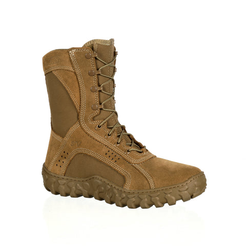 Rocky Mens Coyote Brown Leather S2V Tactical Military Boots