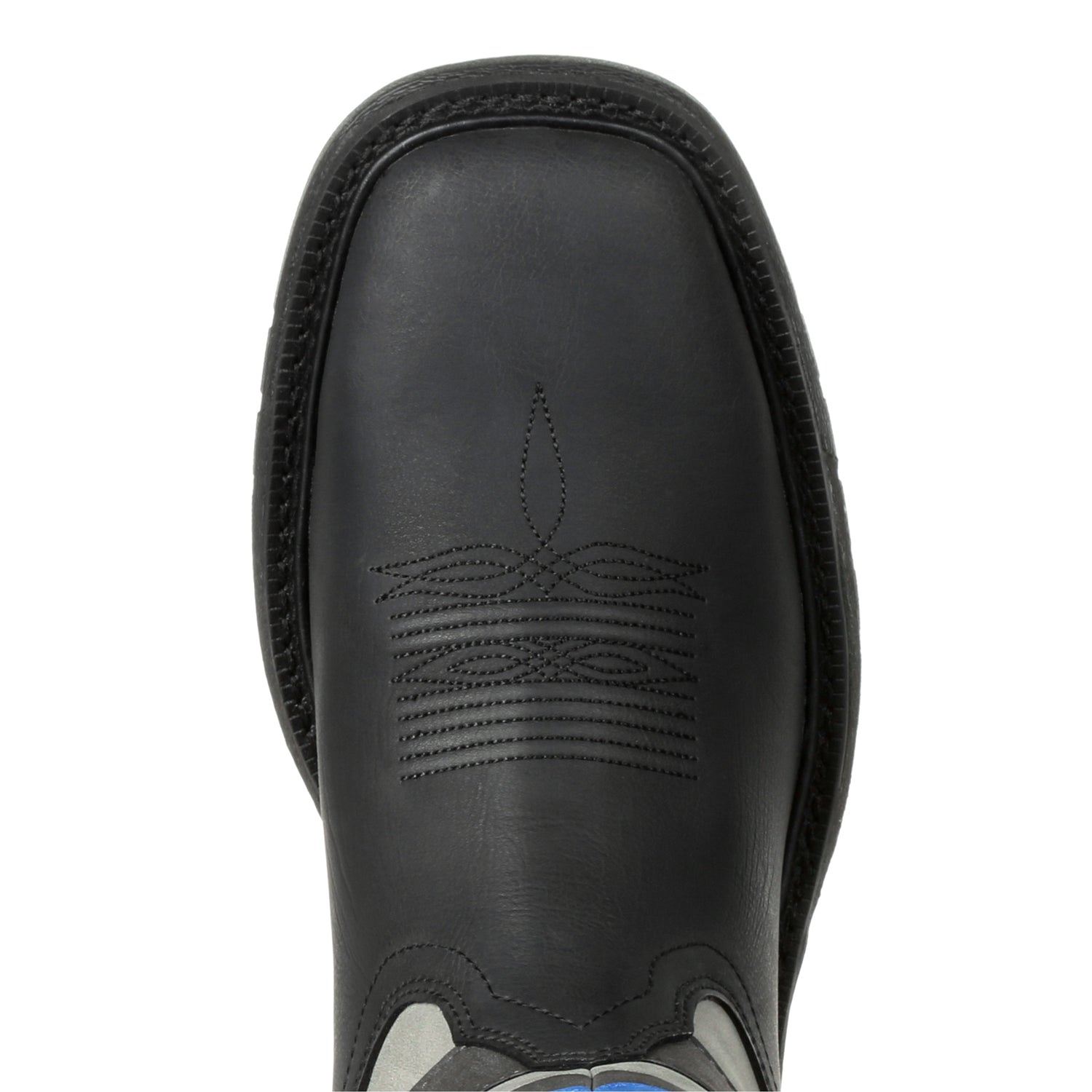 Rocky Mens Black Leather Blue Line Western Cowboy Boots The Western Company
