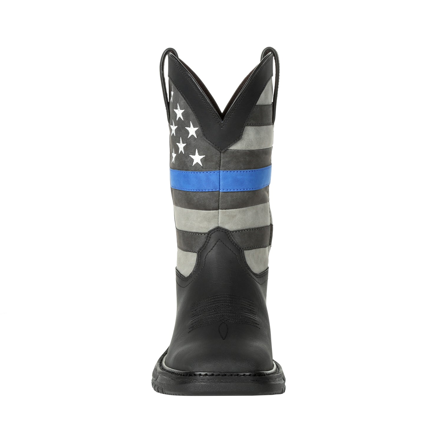 Rocky Mens Black Leather Blue Line Western Cowboy Boots The Western Company