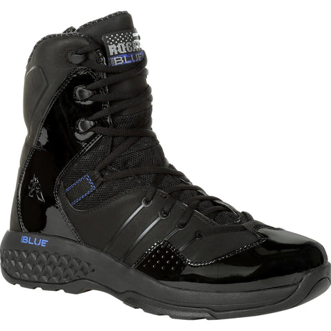 Rocky Mens Black Leather Code Blue 8in Service Work Boots