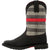 Rocky Womens Black/Gray Leather Red Line Western Cowboy Boots