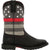 Rocky Womens Black/Gray Leather Red Line Western Cowboy Boots