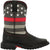 Rocky Youth Boys Black Leather Western Red Line Cowboy Boots