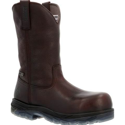 Rocky Mens Brown Leather Forge Wellington CT Work Boots