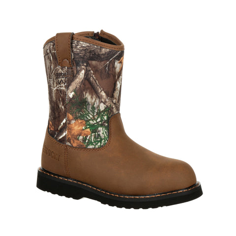 Rocky Kids Realtree Edge Leather Lil Ropers Outdoor Hunting Boots