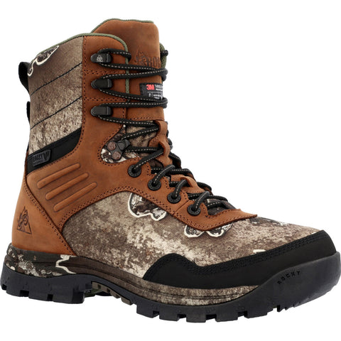 Rocky Mens Tan/White Leather Lynx WP 400G Winter Boots
