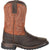 Rocky Youth Boys Chocolate/Orange Leather Ride FLX Cowboy Boots 6 M