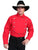 Scully RangeWear Mens Red 100% Cotton Concho L/S Western Bib Shirt M