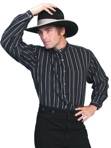 Scully Rangewear Mens Black 100% Cotton L/S Big Star Metal Western Shirt