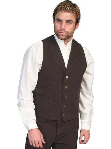 Scully Rangewear Mens Walnut 100% Cotton Canvas Western Vest 3X