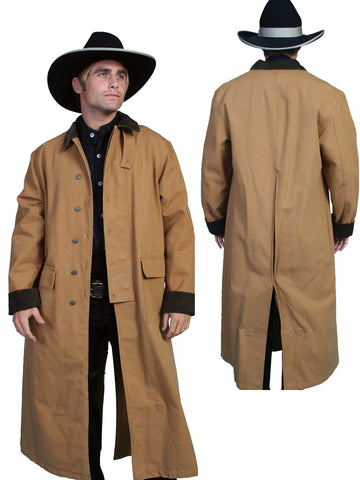 Scully RangeWear Mens Brown 100% Cotton Long Overcoat Duster Coat XXL