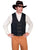 Scully RangeWear Mens Black 100% Cotton Double Breasted Canvas Vest