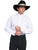 Scully Rangewear Mens White 100% Cotton L/S Tombstone Western Shirt