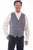 Scully Mens Heather Grey Polyester Pinstripe Point Vest