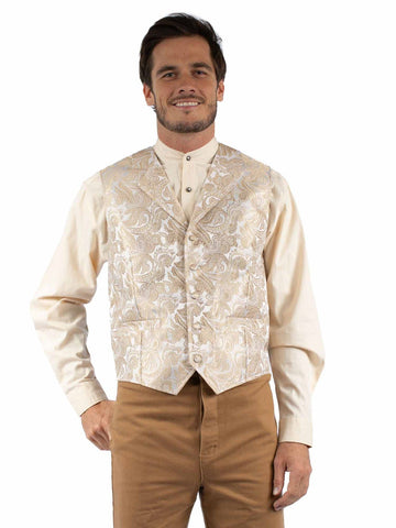 Scully Mens Notched Old West Gold 100% Polyester Vest L