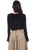 Scully Womens Black Rayon Ruffle Front L/S Blouse