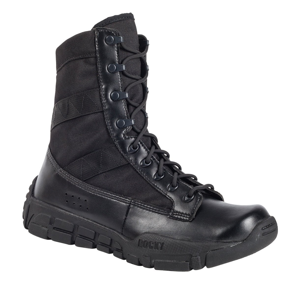 Rocky C4T Mens Black Leather Military Inspired Duty Boots – The Western ...