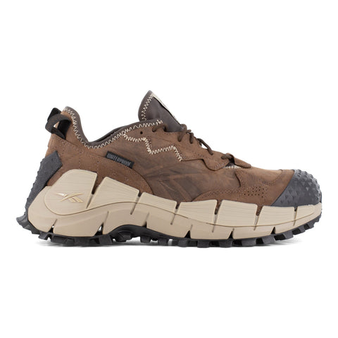 Reebok Mens Zig Kinetica Edge II Brown Leather Waterproof Hiker Work Shoes
