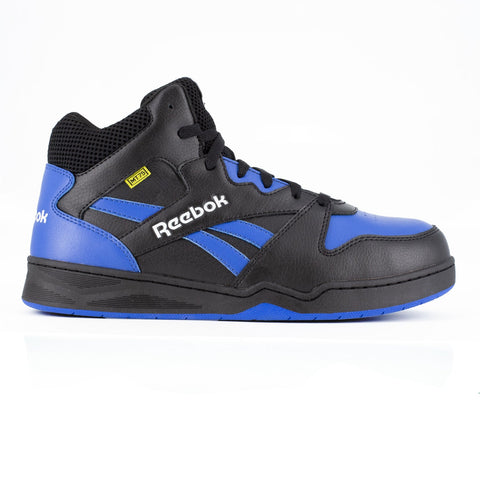 Reebok Mens Black/Blue Leather Work Boots High Top Sneaker Int Met Guard 14 M