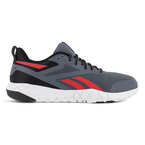 Reebok Mens Flexagon Force XL Grey/Red Microfiber Work Shoes 11 6E