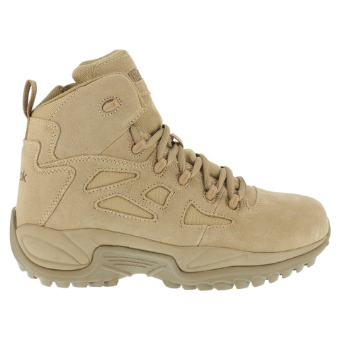Reebok Mens Desert Tan Leather Military Boots Rapid Response Zip 6in 14 M