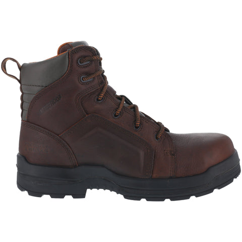 Rockport Womens Brown WP Leather 6in Work Boots More Energy Comp Toe 6 W