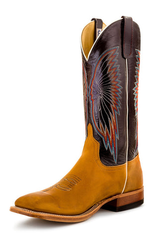 Anderson Bean Mens Essex Kidskin Rust Leather Cowboy Boots