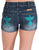 Cowgirl Tuff Womens Turquoise Thunder Medium Wash Cotton Blend Casual Shorts