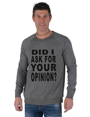 B Tuff Mens Did I Ask Heather Gray Poly/Rayon Sweatshirt