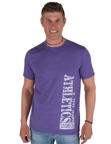 B Tuff Mens Left Chest Logo Purple Cotton Blend S/S T-Shirt