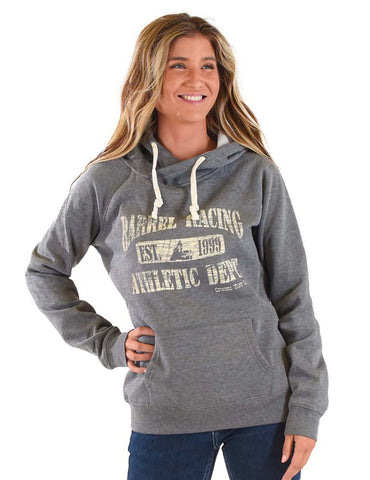 Cowgirl Tuff Womens Barrel Racing Grey Poly/Rayon Hoodie