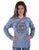 Cowgirl Tuff Womens Buffalo Bling Light Blue Poly/Rayon Sweatshirt
