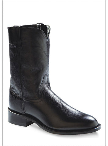 Old West Black Mens Corona Calf Leather Roper Toe Cowboy Boots 7.5 D