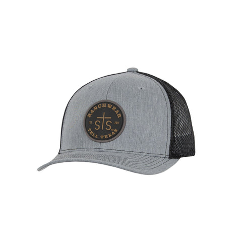 STS Ranchwear Unisex Rubber Patch Heather Gray/Black Cotton Blend Baseball Cap OS