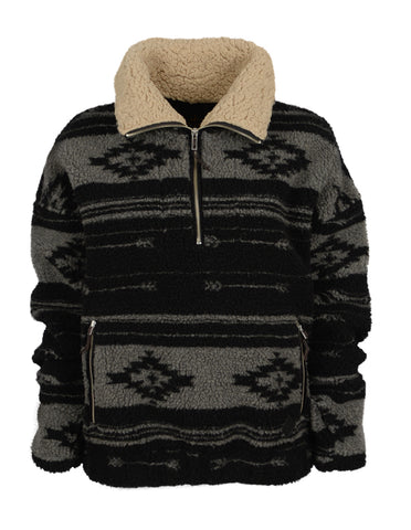 STS Ranchwear Womens Roxie Grey/Black 100% Polyester Fleece Jacket