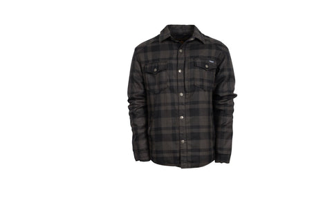 STS Ranchwear Mens Trapper Gray/Navy Plaid 100% Polyester L/S Shirt