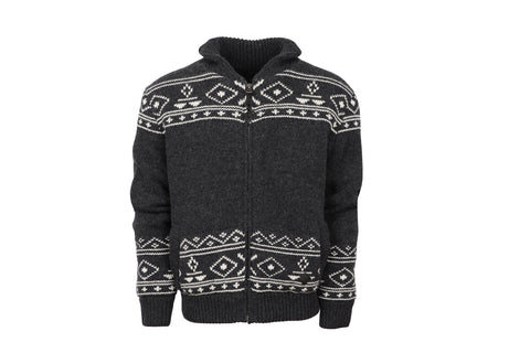 STS Ranchwear Mens Quinn Charcoal Wool Blend Cardigan Sweater