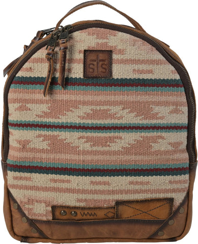 STS Ranchwear Womens Palomino Mini Multi-Light Pink Serape Leather Backpack