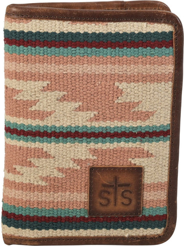 STS Ranchwear Womens Palomino Magnetic Pink Serape Leather Bifold Wallet